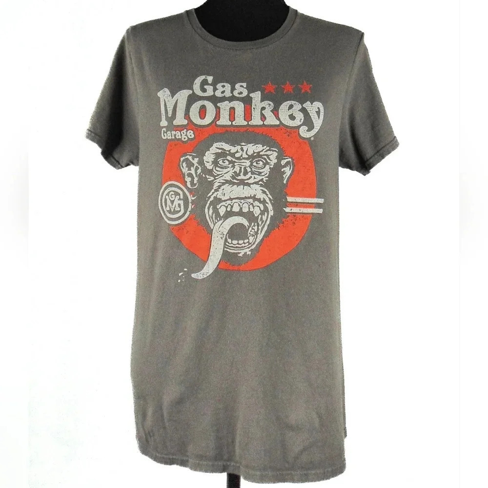 Gas Monkey Garage Tshirt Grey With Orange Logo sz Small - Picture 1 of 5